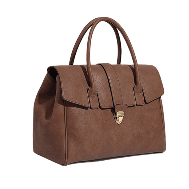 Women's Retro Portable Large Capacity Vegetable Tanning Leather Women's Handbag