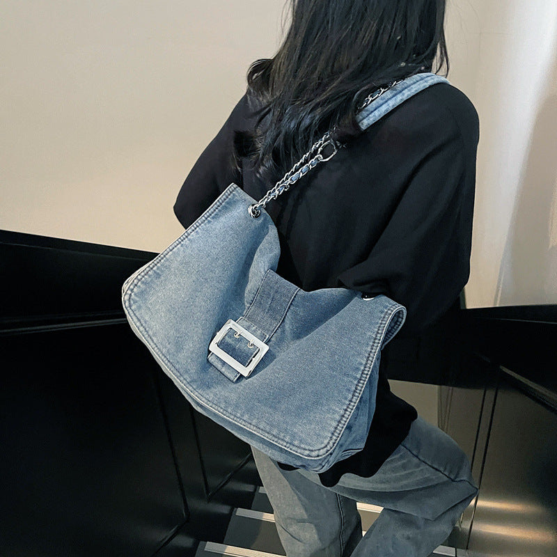 Women's Denim Fashion Commuter Large Capacity Underarm Spring Bags