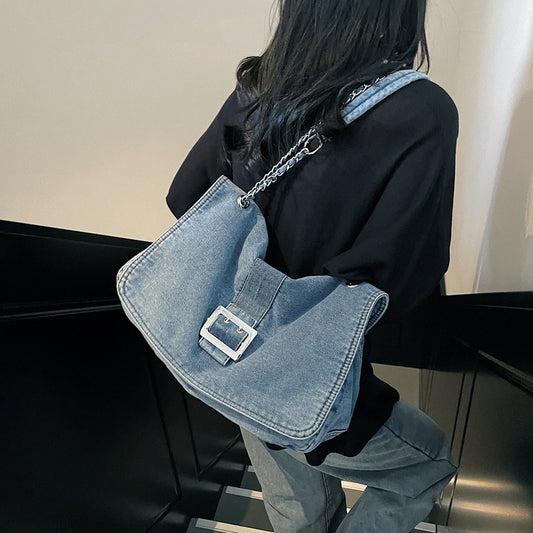 Women's Denim Fashion Commuter Large Capacity Underarm Spring Bags