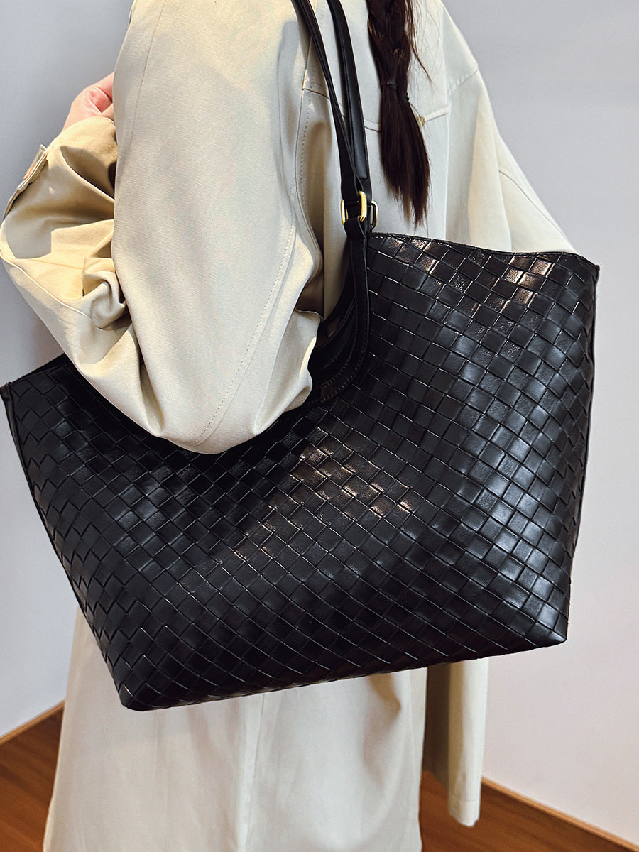 Women's Retro Woven Pattern Simple Large Capacity Fashion Bags