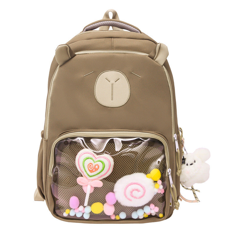 Cartoon Niche Design Two-dimensional Transparent Layer Backpacks