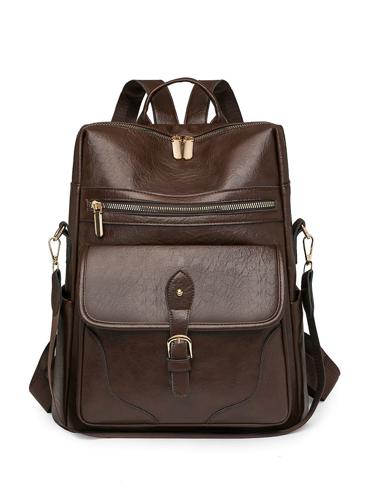 Women's Retro High-grade Soft Leather Large Capacity Women's Backpack