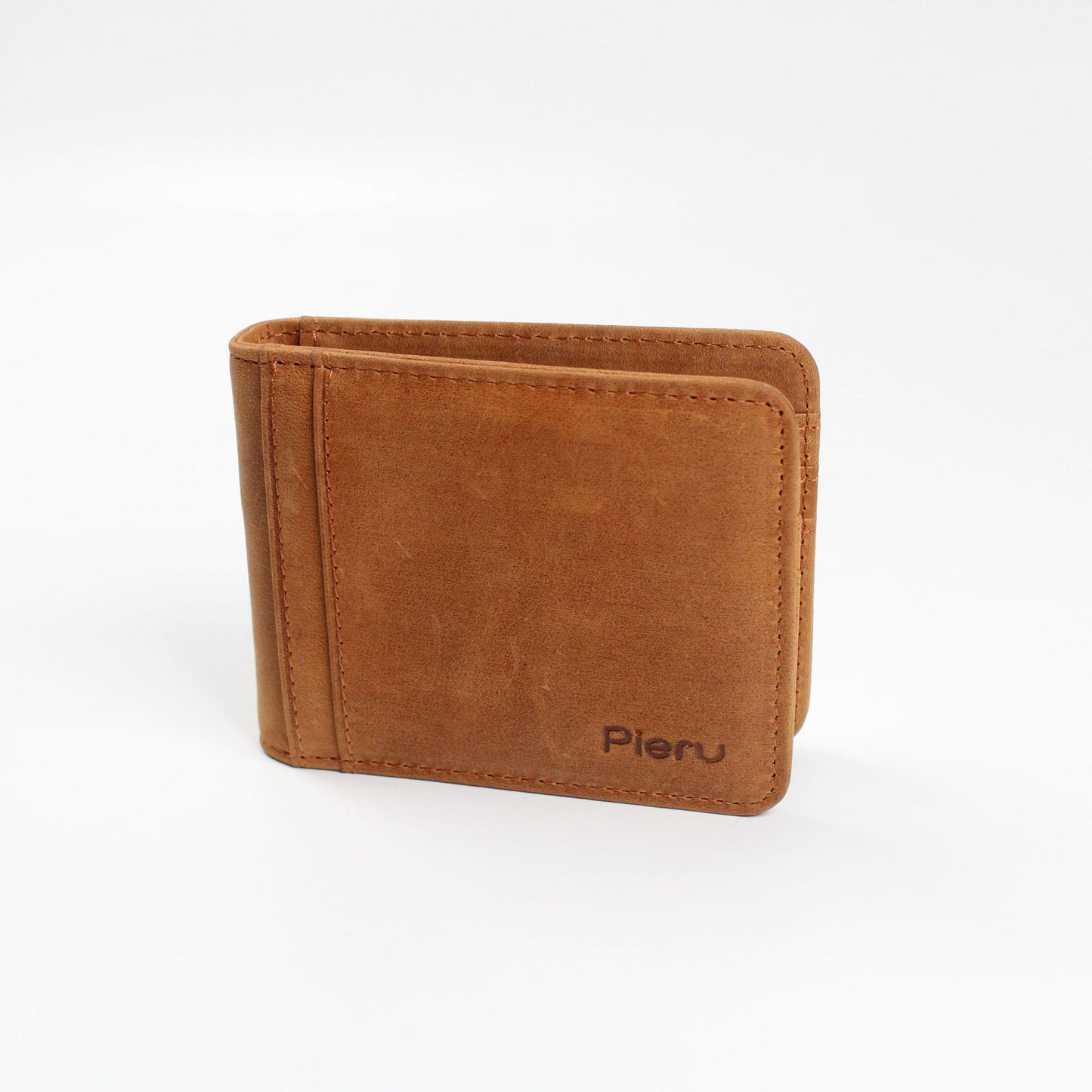 Swiping Top Layer Crazy Horse Skin Two Card Holder