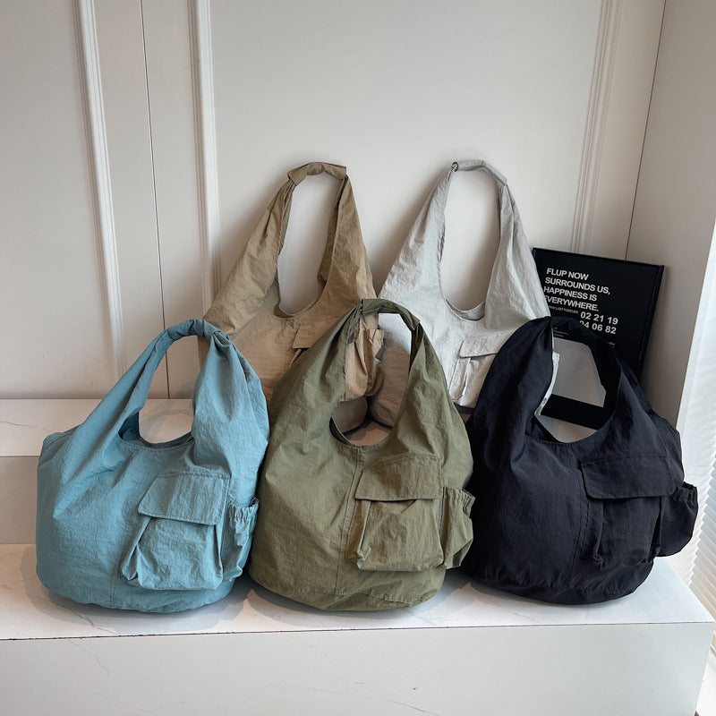 Fashion Large Capacity Totes Retro Trendy Pleated Women's Shoulder Bag
