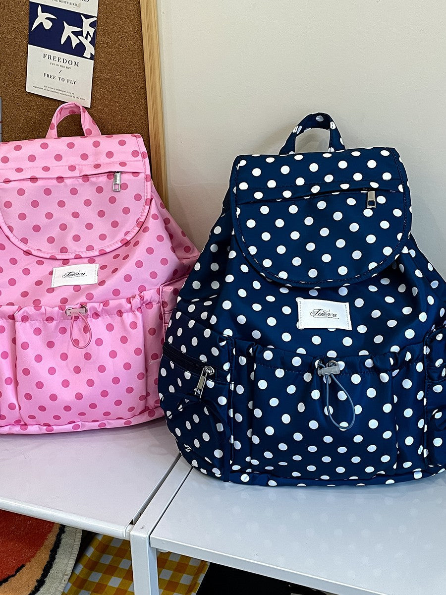 Women's Capacity Fashion Excursion Polka Dot Personality Women's Backpack