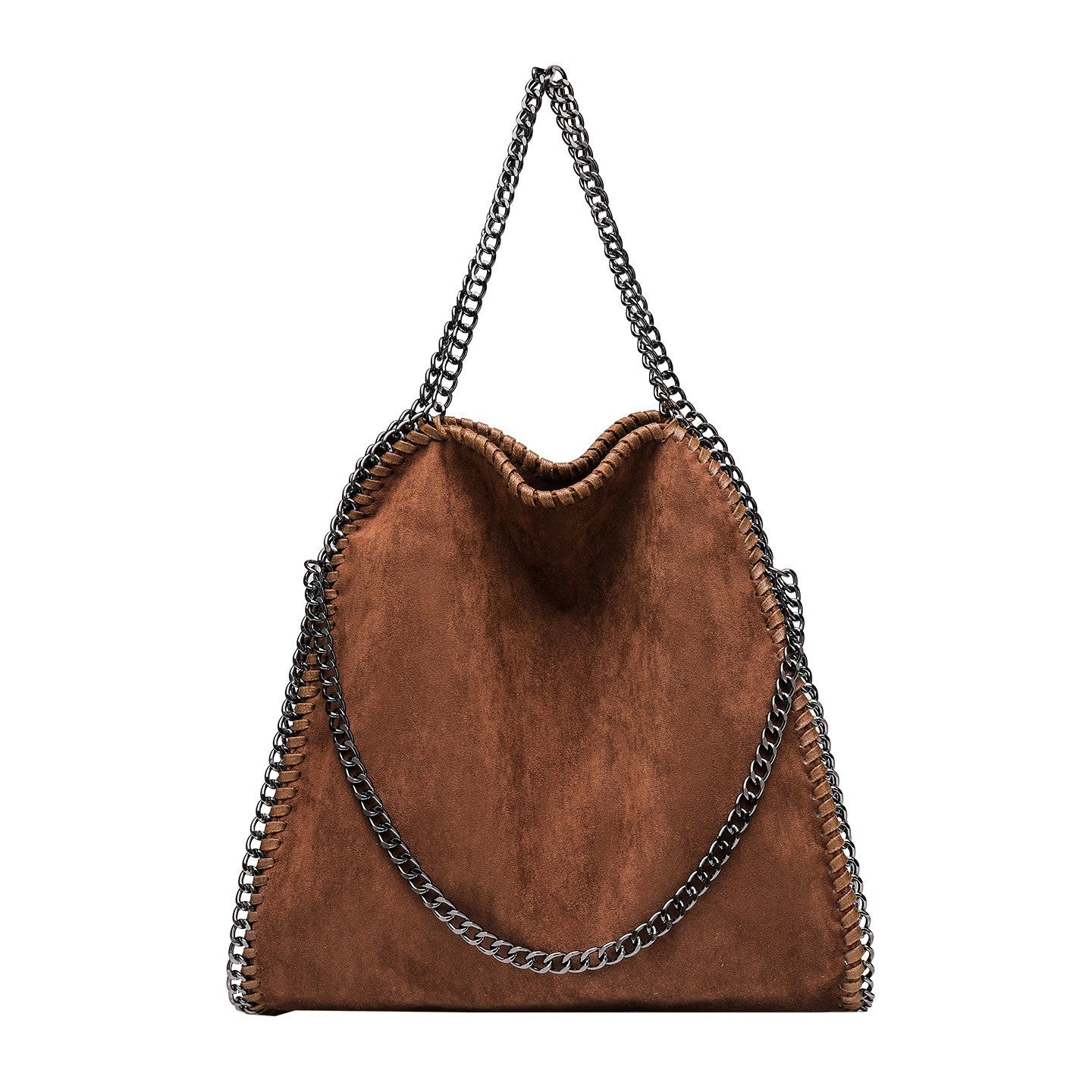 Classy Women's Chain Foldable Portable Suede Tote Bag
