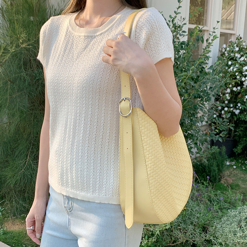Women's Woven Pattern Three-dimensional Advanced Texture Women's Shoulder Bag
