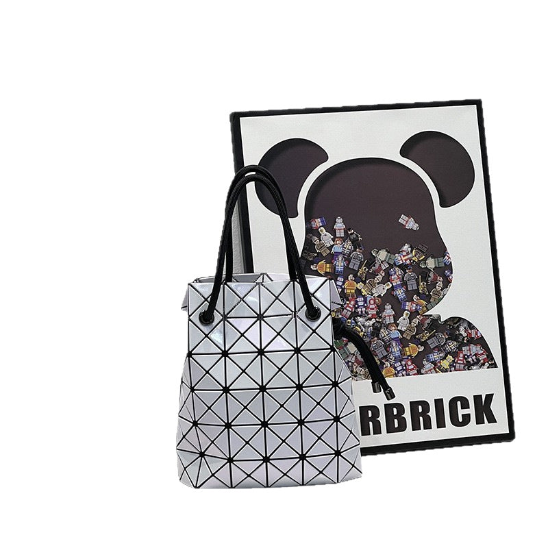 Women's Original Life Rhombus Drawstring Geometric Underarm Women's Shoulder Bag