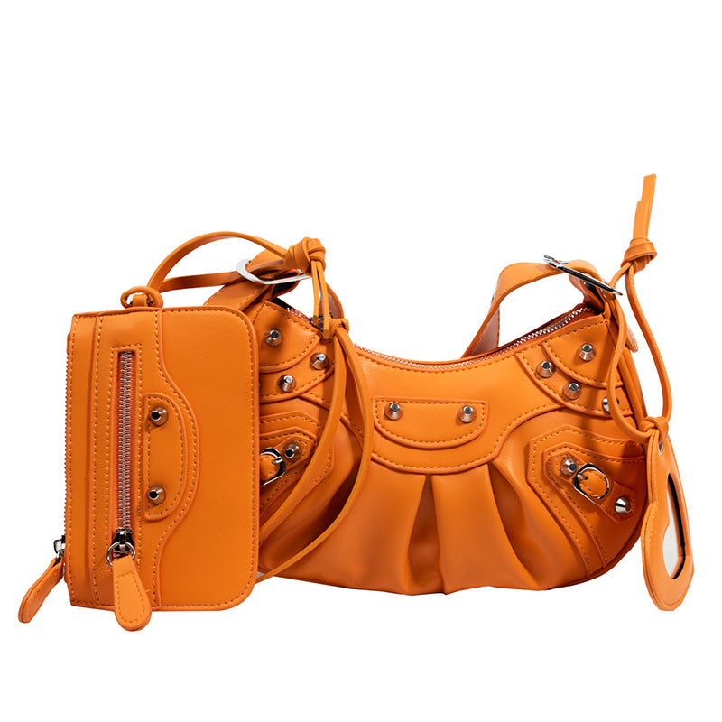 Classic Rivet Motorcycle Three-in-one January Underarm Women's Messenger Bag