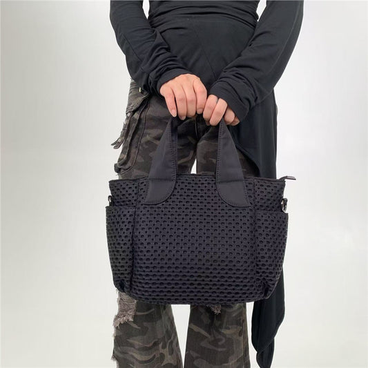 Women's Fashion Quilting Mesh Retro Patchwork Women's Handbag