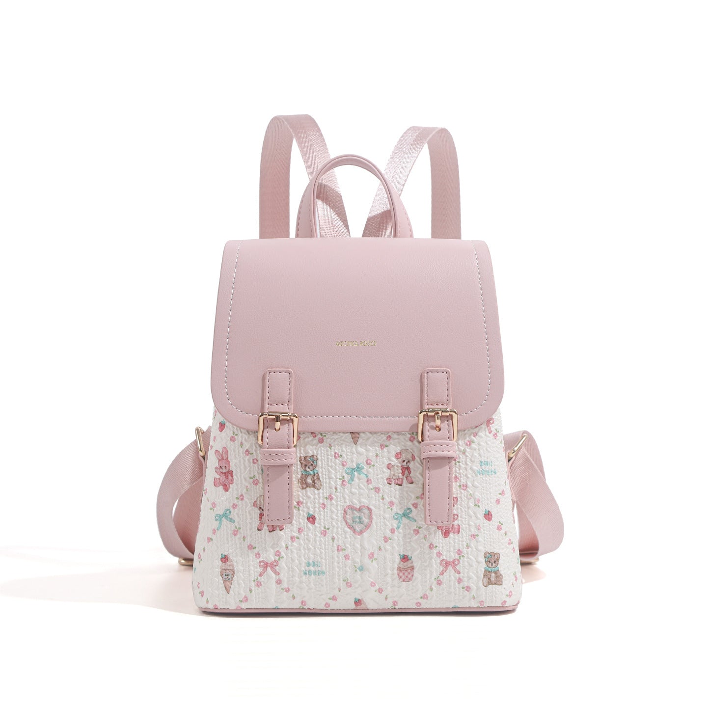 Mi Pink Printing Cute Preppy Style Backpacks