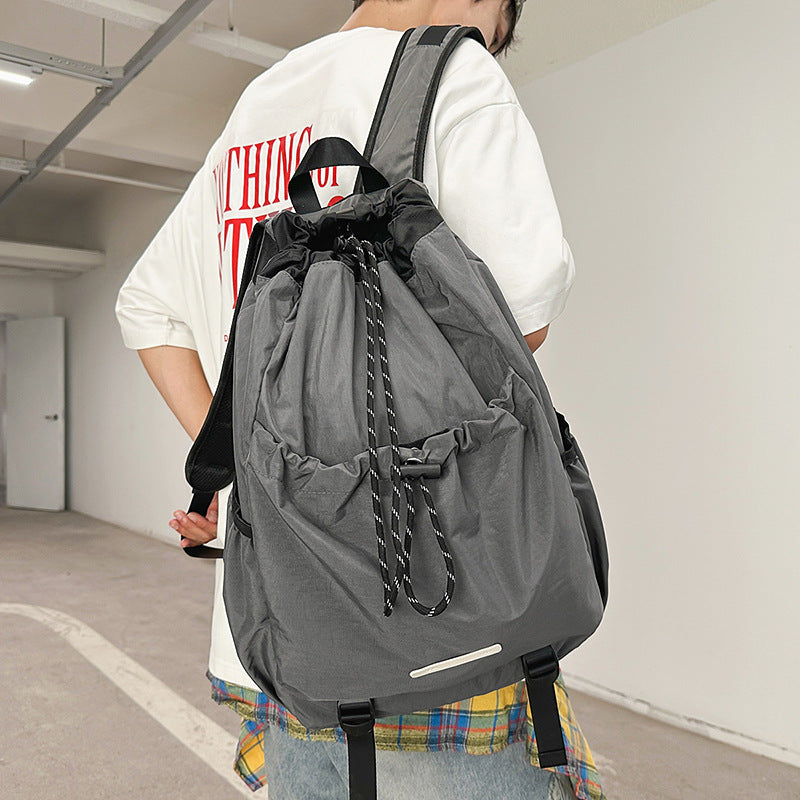 Creative College Couple Drawstring Vintage Unisex Leisure Backpack