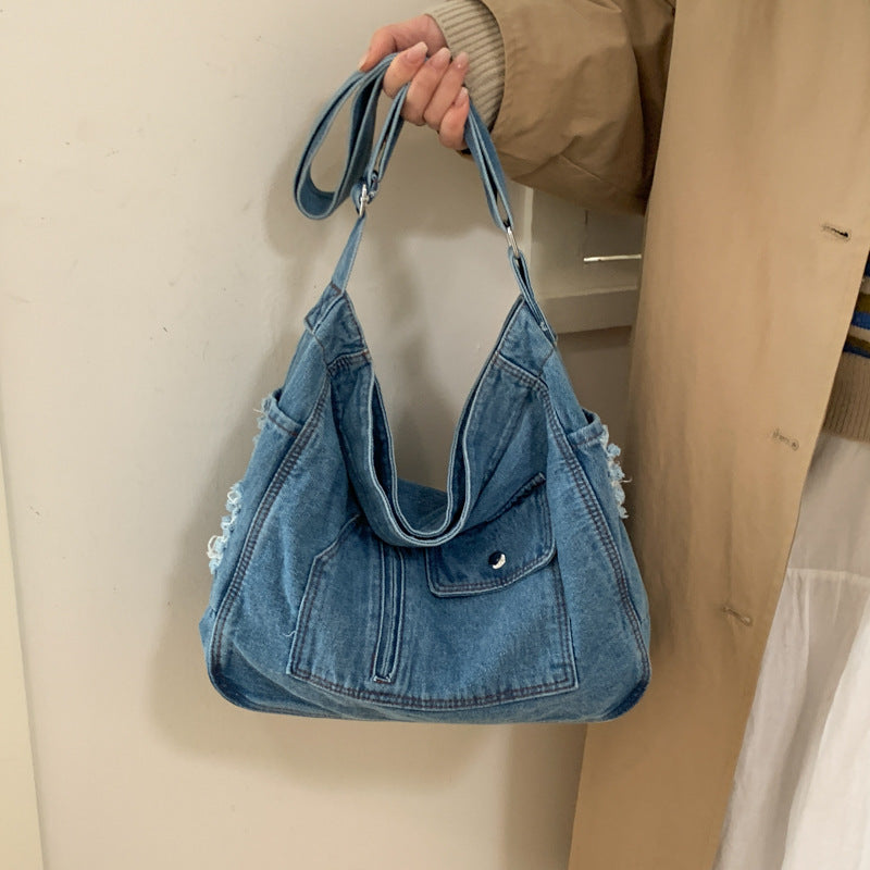 Women's Denim Fashion Large Capacity Commuter For Bags