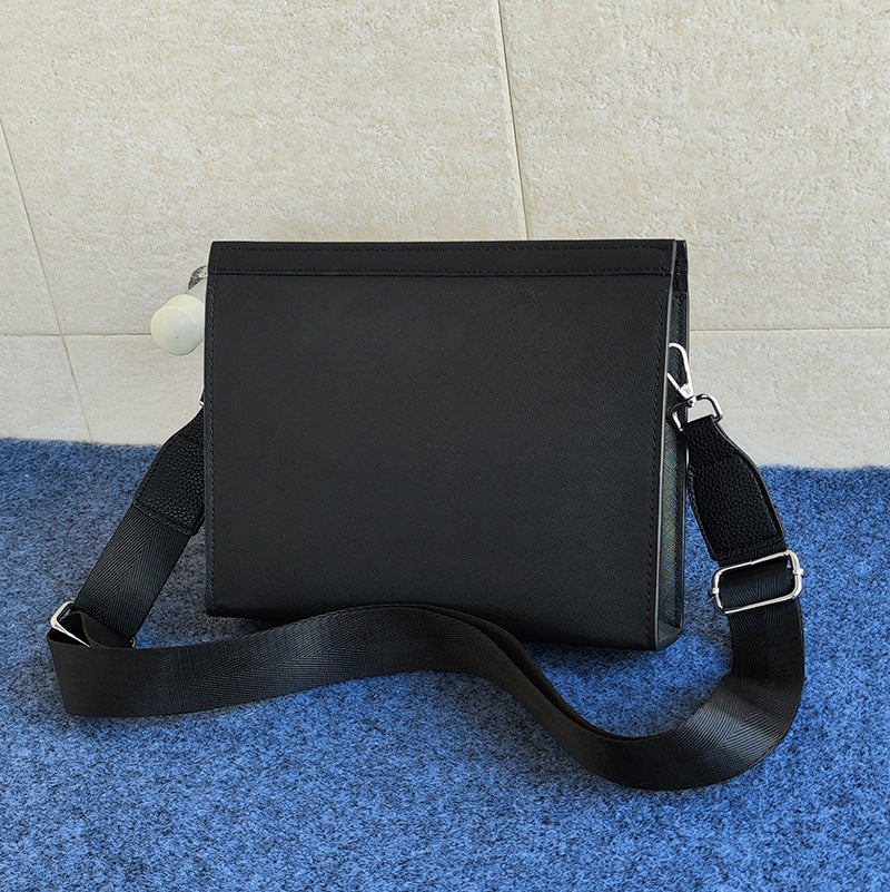 Men's Trendy Black Simple Large Capacity Hard Tablet Bags