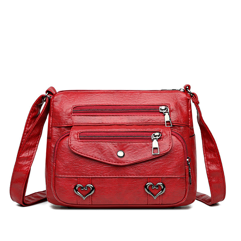 Women's Soft Leather Fashion Retro Large Capacity Shoulder Bags
