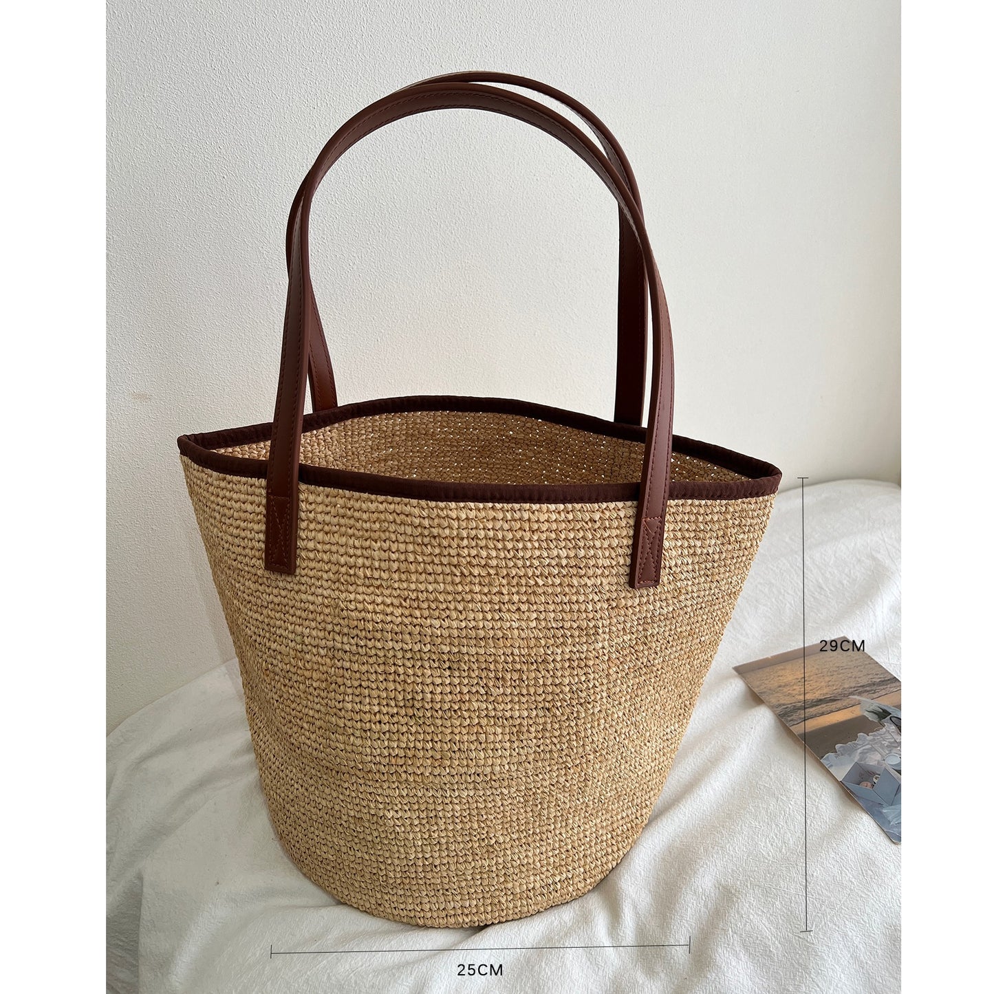 Women's Raffia Hand-woven Large Capacity Portable Vacation Tote Bags