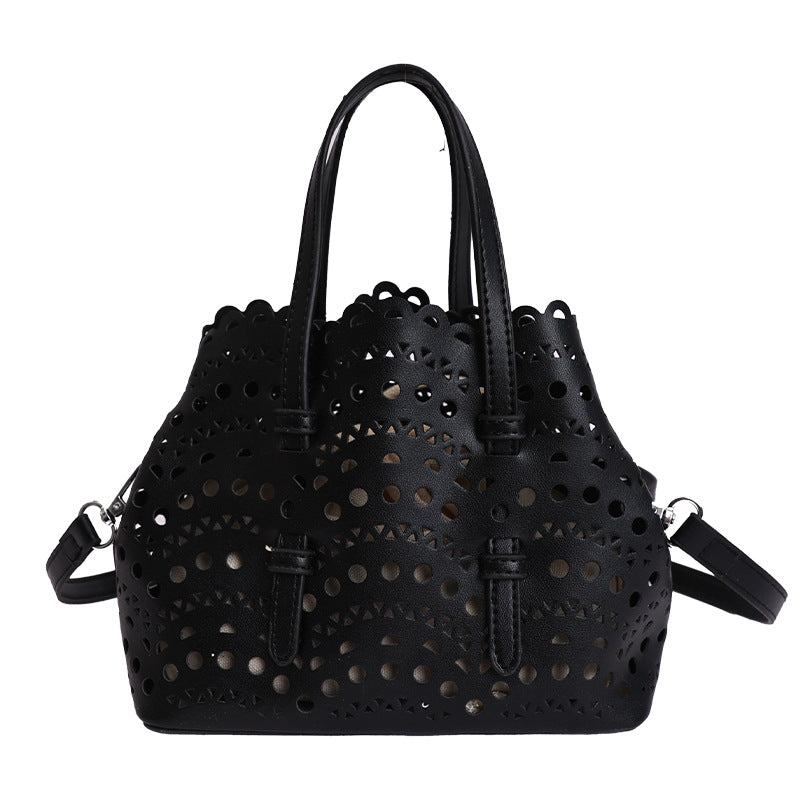 Women's Hollowed Fashion Carved Niche Korean Retro Bucket Bag
