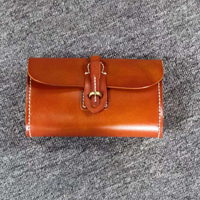 Women's Artificial Sewing Round First Layer Cowhide Bags