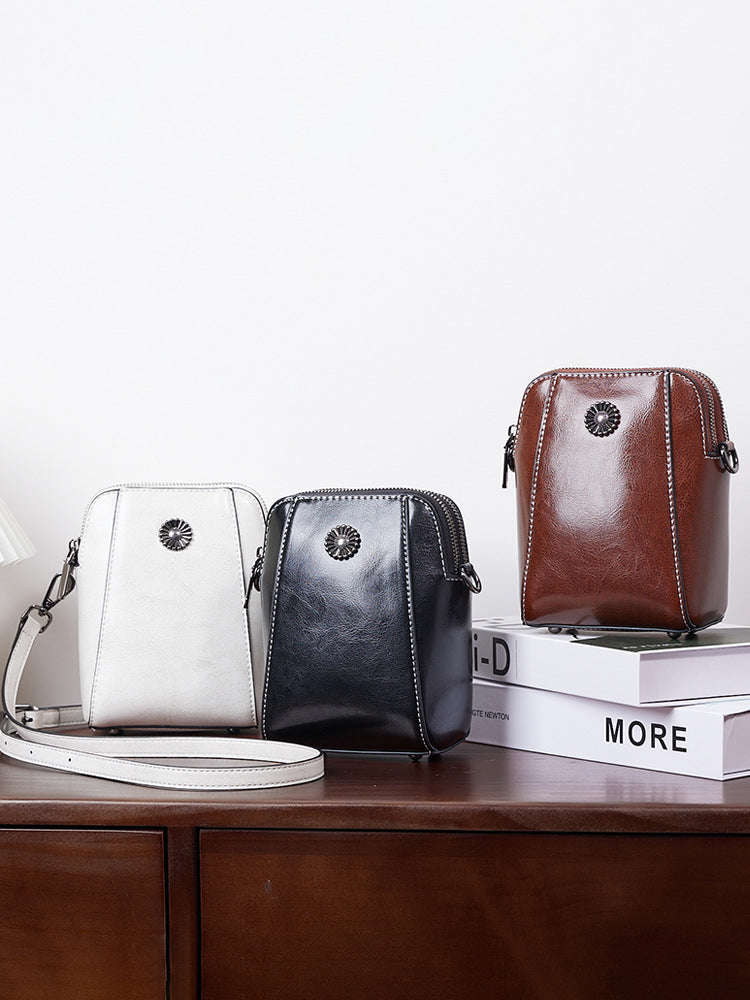 Trendy Women's Cowhide Mini Niche High-grade Women's Shoulder Bag