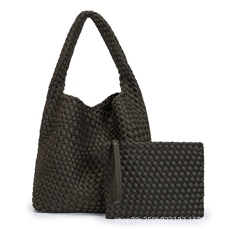 Women's Nylon Woven Large Capacity High-grade Portable Tote Bag