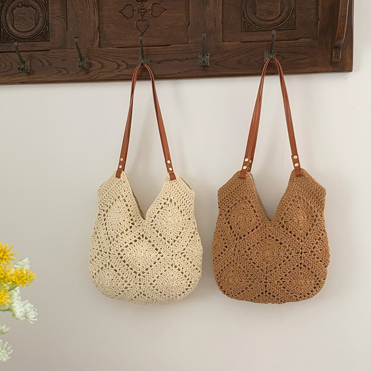 Women's Korean Style Woven Seaside Holiday Large Capacity Bags