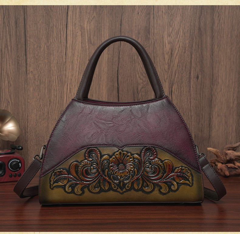Women's Fashion Portable Trendy Mom Retro Easy Matching Large Women's Shoulder Bag