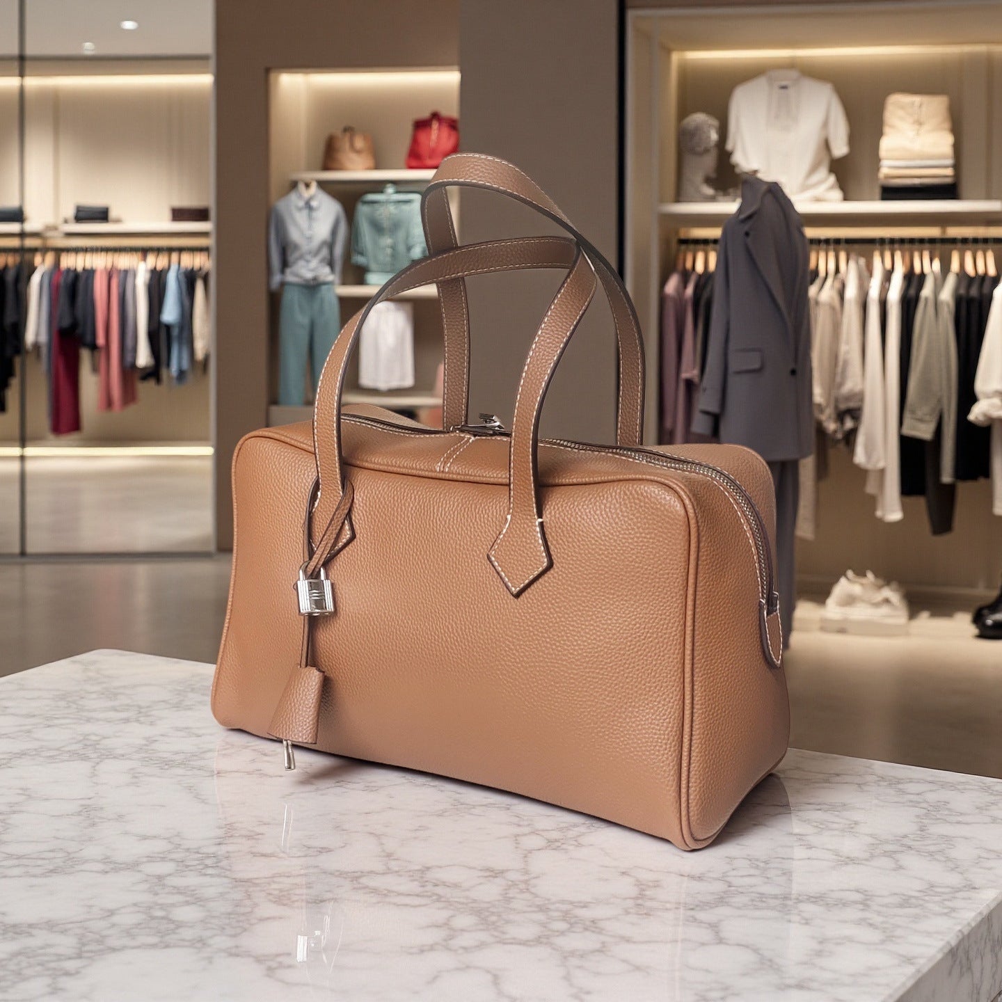 Women's Wholesale Rectangular Pillow Victoria Leather Duffel Handbags