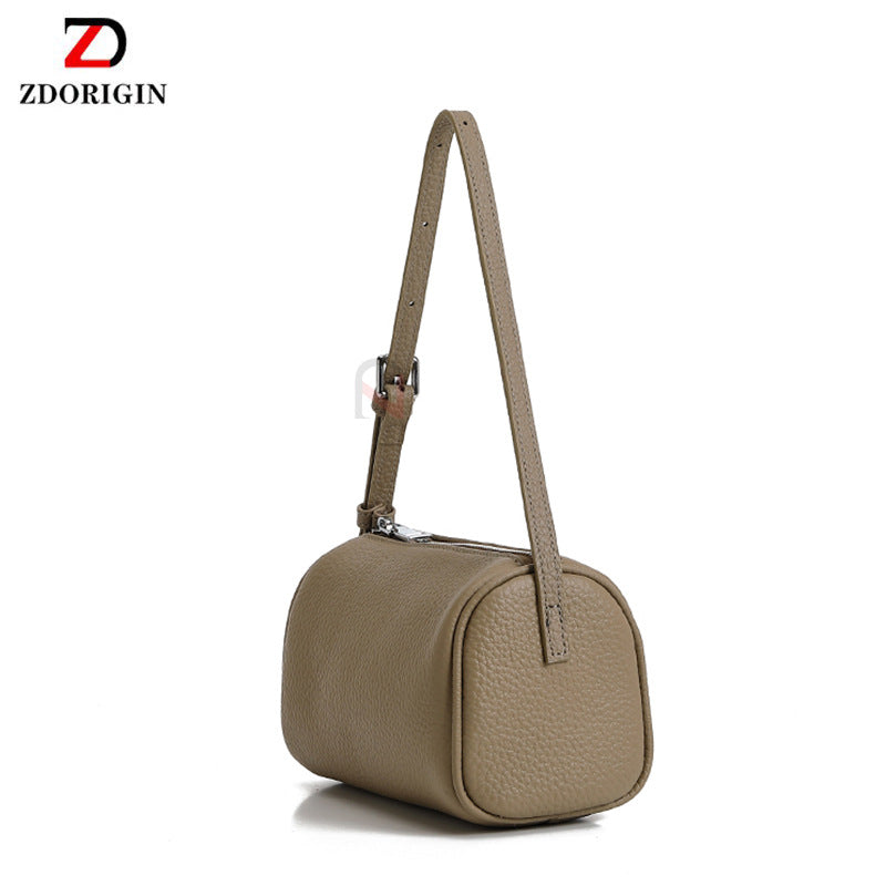 Genuine Leather First Layer Litchi Pattern Cowhide Underarm Bag