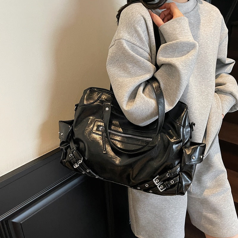 Women's Niche Cool Motorcycle Trendy Large Capacity Women's Shoulder Bag