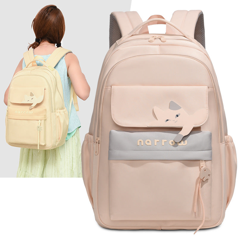 Women's Classic Solid Color Minimalist Style Simple Large Leisure Backpack