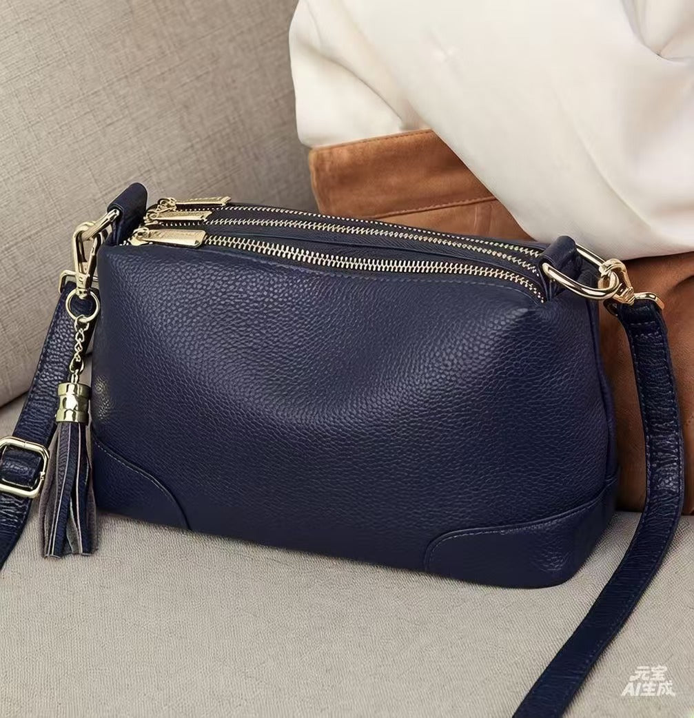 Women's Winter Genuine Leather Tassel Fashion Women's Handbag