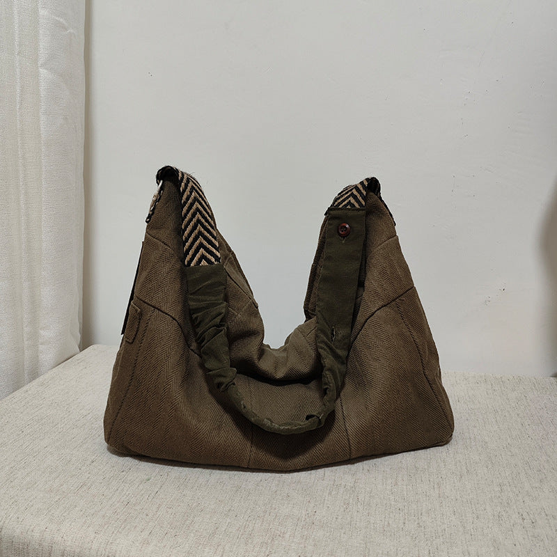 Women's Large Capacity Totes Commuter Canvas Retro Easy Matching Minority Women's Messenger Bag
