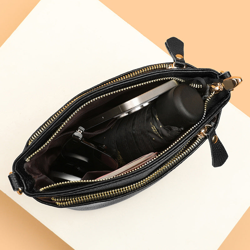 Women's Triple Zipper Portable Dumpling Practical Classic Women's Messenger Bag