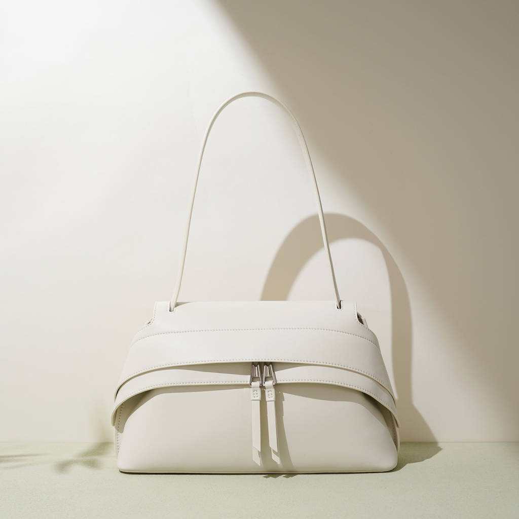 Women's Simple Fashion Trendy Design Saddle High-grade Fine Grain Leather Shoulder Bags