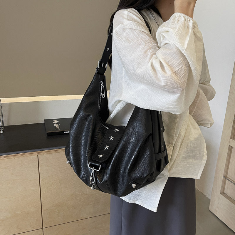 Women's Large Capacity Fashion Retro Niche Dumpling Tote Bag