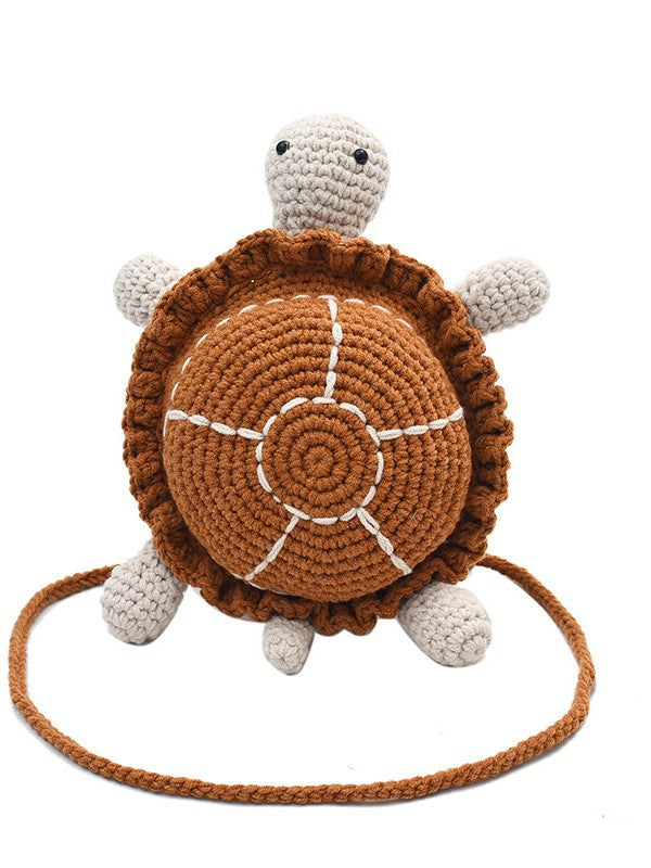 Women's Cute Little Turtle Knitted Tide Woven Finished Cartoon Western Underarm Bag