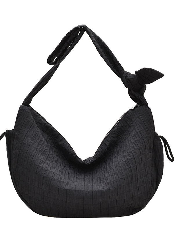 Women's Good-looking Design Striped Pleated Dumpling Lightweight Women's Messenger Bag