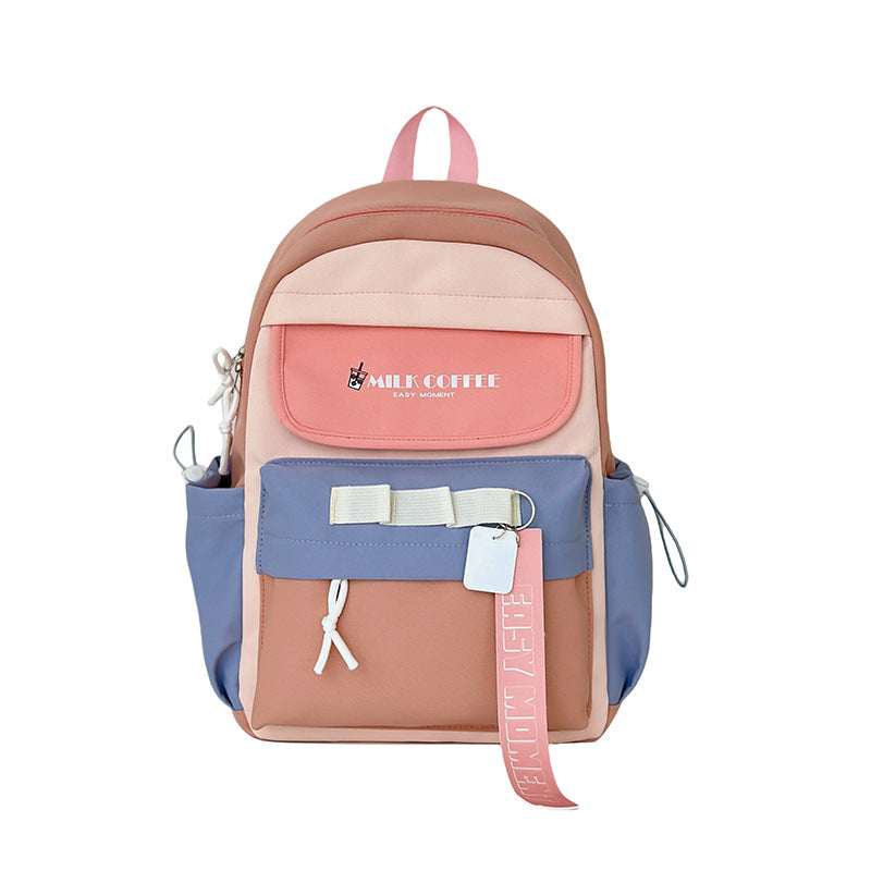 Good-looking Large Capacity Junior High Class Dopamine Style Simple Leisure Backpack