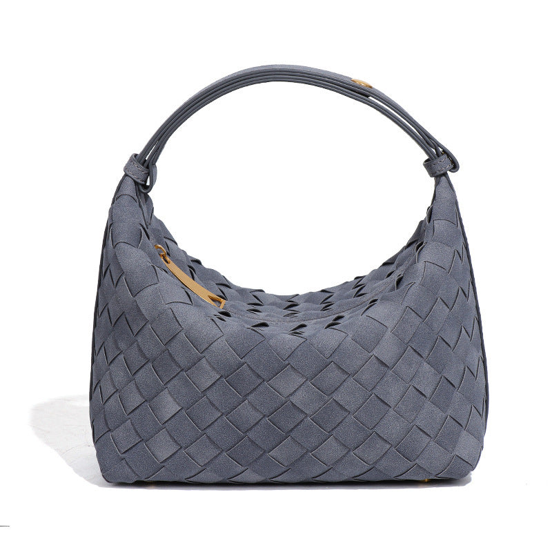 Women's Frosted Woven Hand Holding Niche Lunch Women's Shoulder Bag