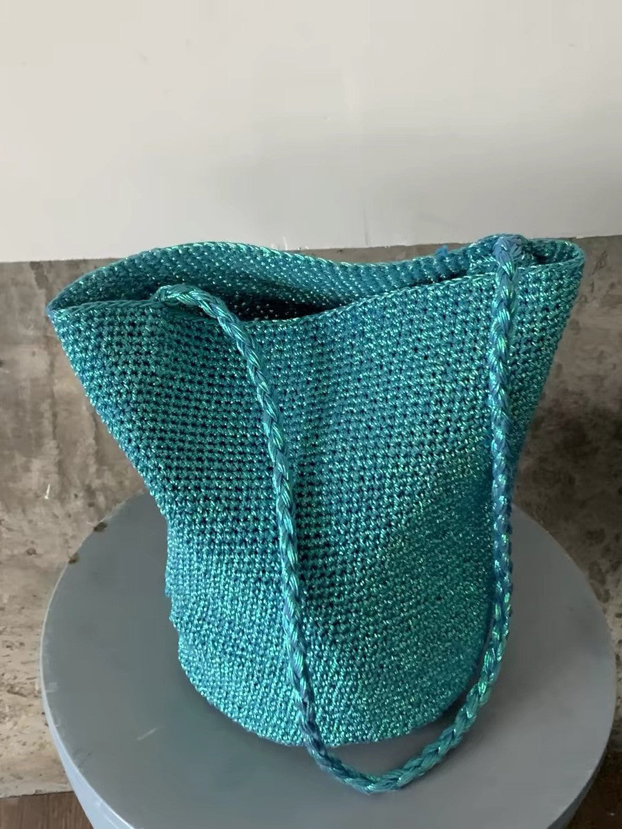 Flash Blue Niche Hand-woven Versatile Underarm Women's Shoulder Bag
