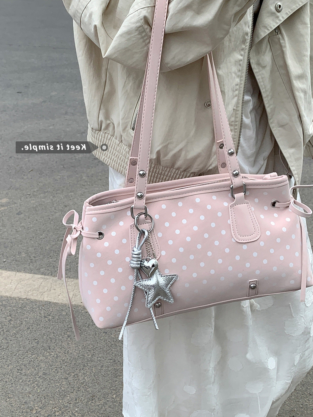 Women's Summer Fashion High-grade Polka Dot Printed Underarm Bag