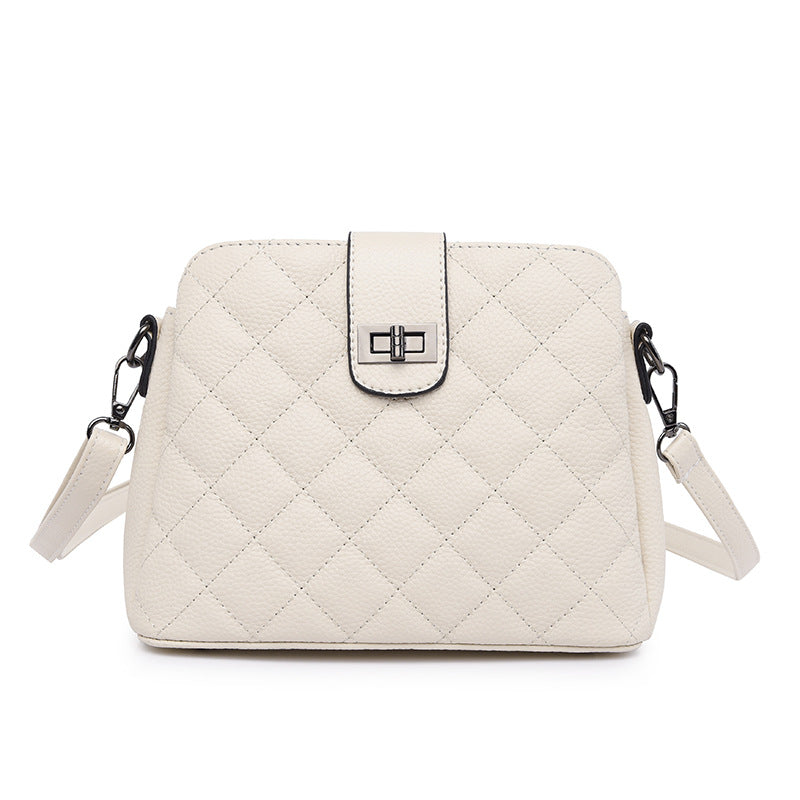Women's Large Capacity Rhombus Single Top Layer Bucket Bags