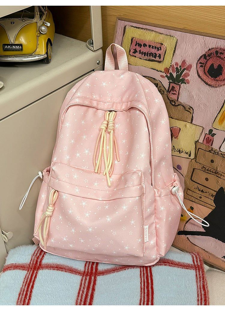 Korean Artsy Female College Minimalist Star Lightweight Large Backpacks