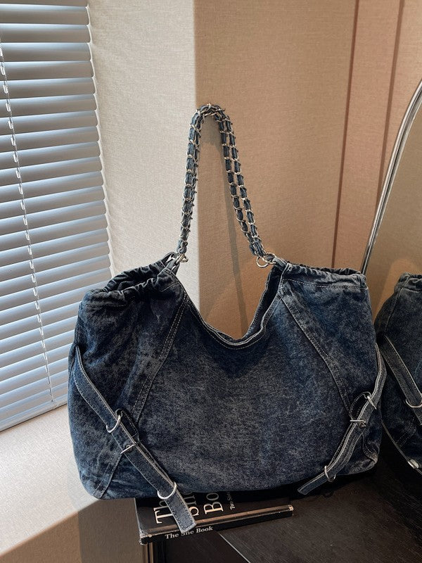 Women's Large Capacity Denim Fashion Commuter Niche Women's Shoulder Bag