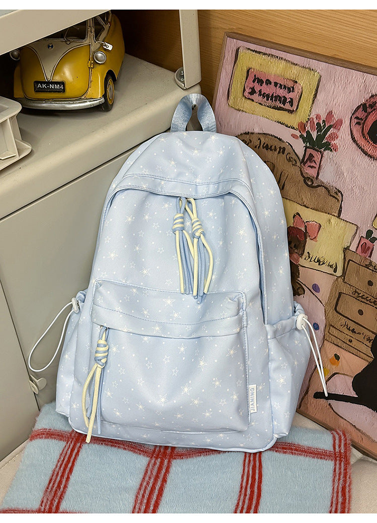 Korean Artsy Female College Minimalist Star Lightweight Large Backpacks