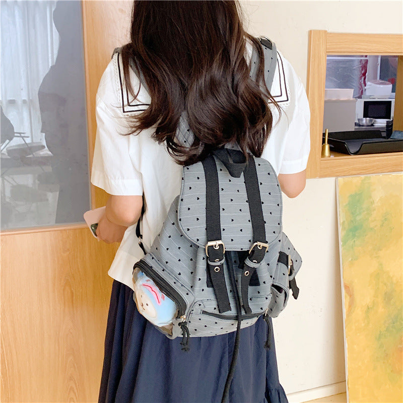 Korean Style Color Matching Polka Dot Design Backpacks