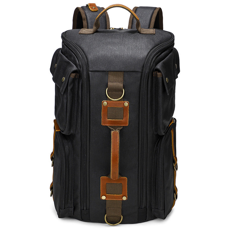 Men's Canvas Vintage Waterproof Large Capacity Computer Leisure Backpack