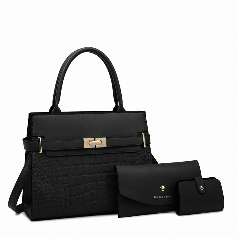 Women's Retro Textured Crocodile Pattern Three-piece Bags