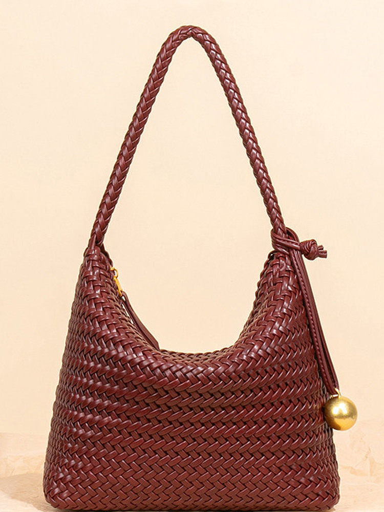 Women's Affordable Luxury Fashion Woven For Solid Tote Bags