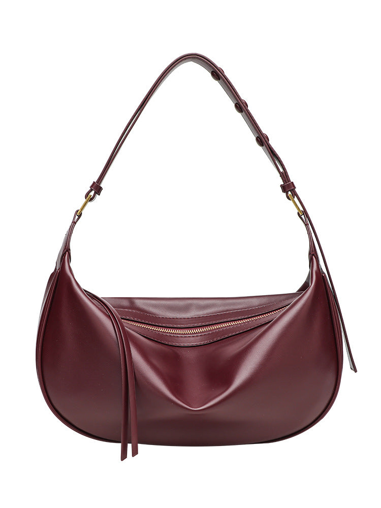 Women's Pull Texture Versatile Design Dumpling Underarm Bag